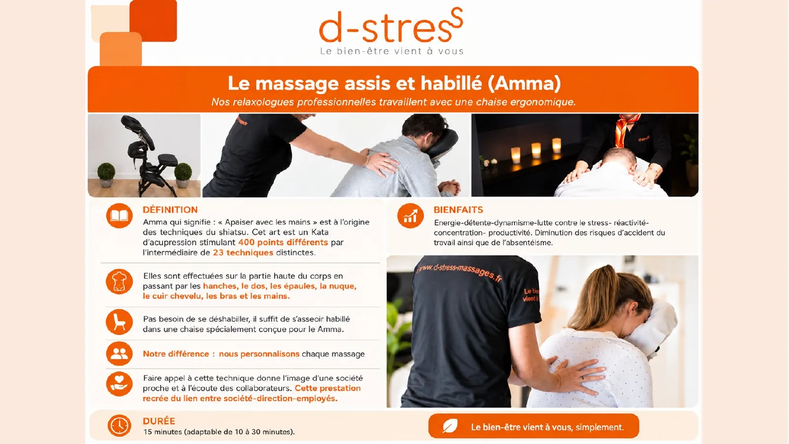 Massage assis d-stress en entreprise